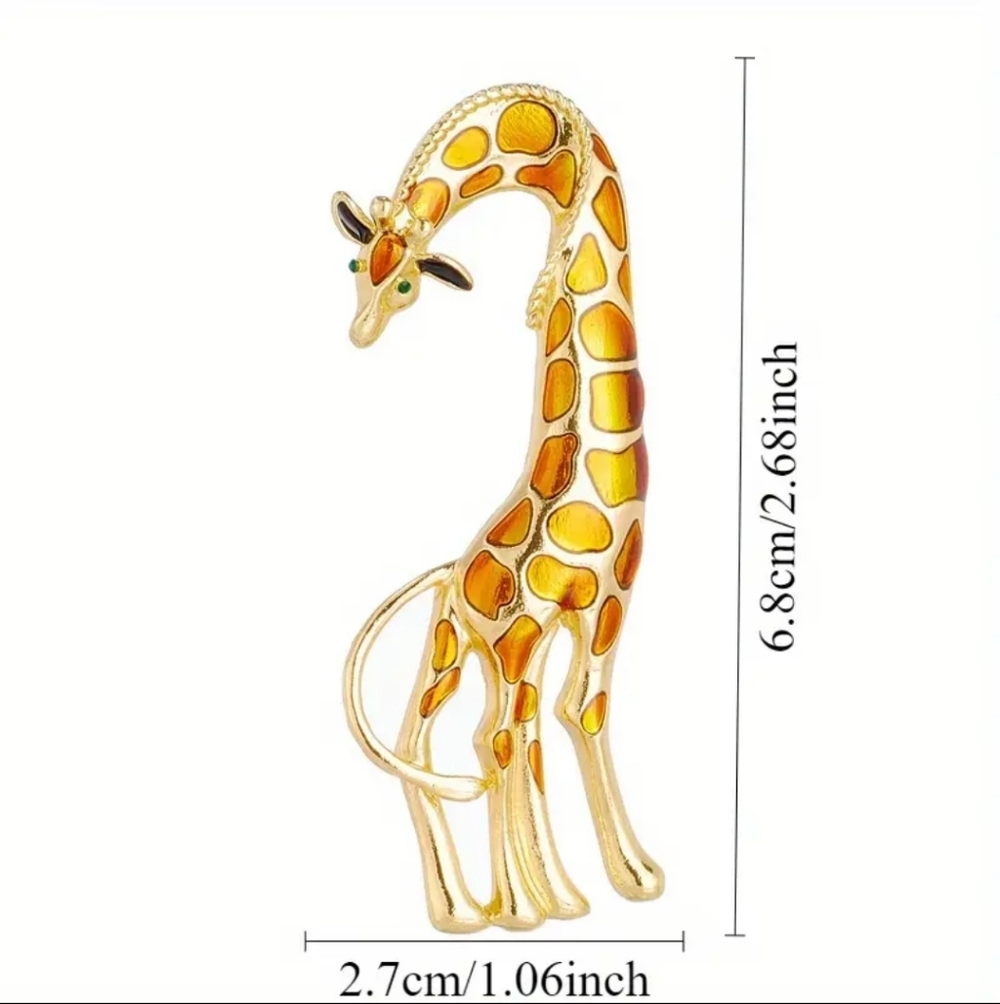 Giraffe Brooch Pin Animal Fashion Jewelry Safari Statement Piece - Picture 5 of 5